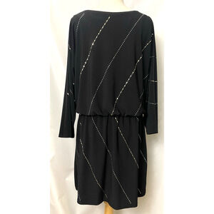 White House Black Market Women's Dress Stretch 3/4 Sleeve Black Size XL